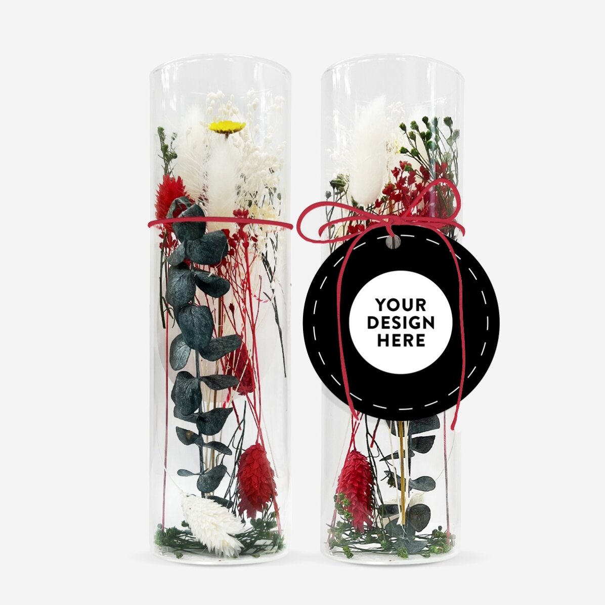 Adorno de cristal con flores preservadas, personalizado con tu diseño