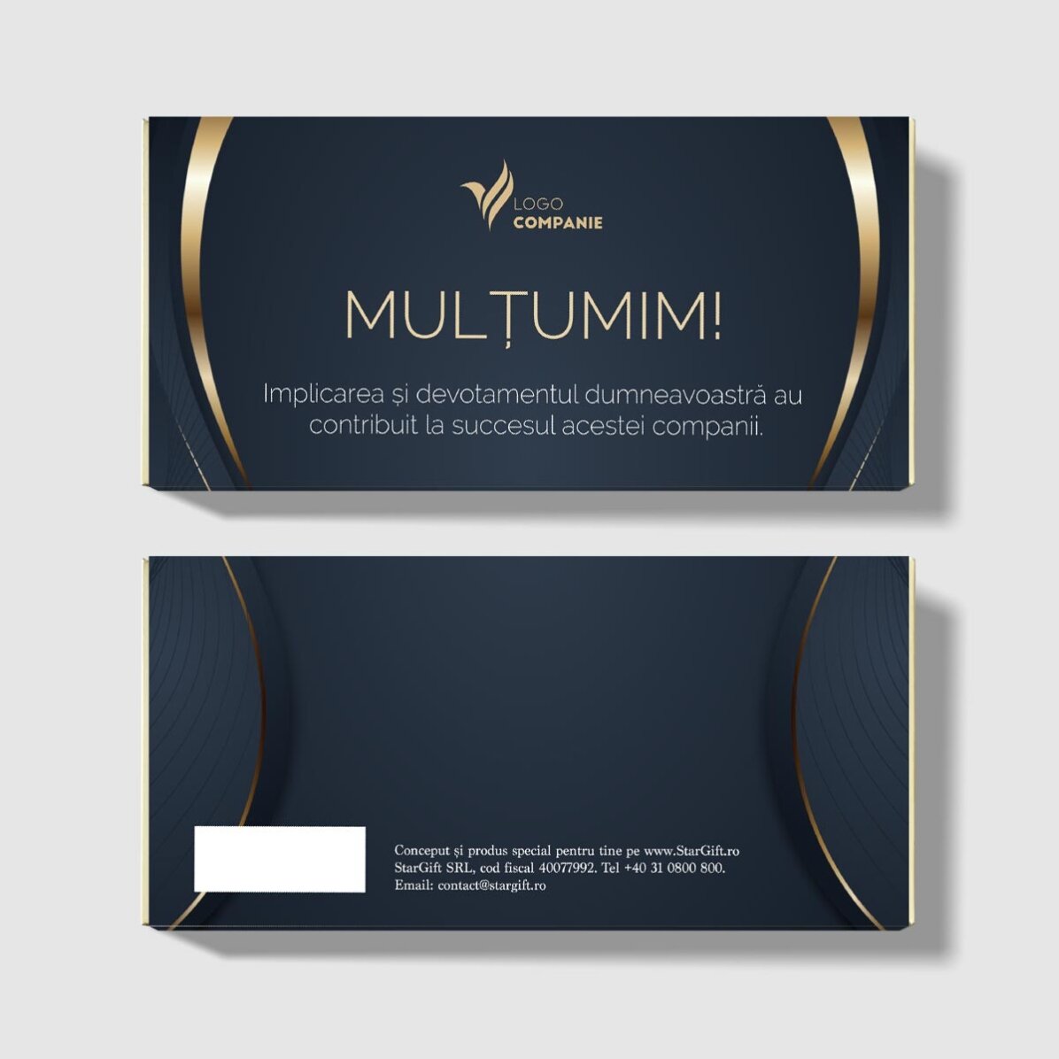 Chocolate personalizado con logotipo y texto - Tarjetas de felicitación