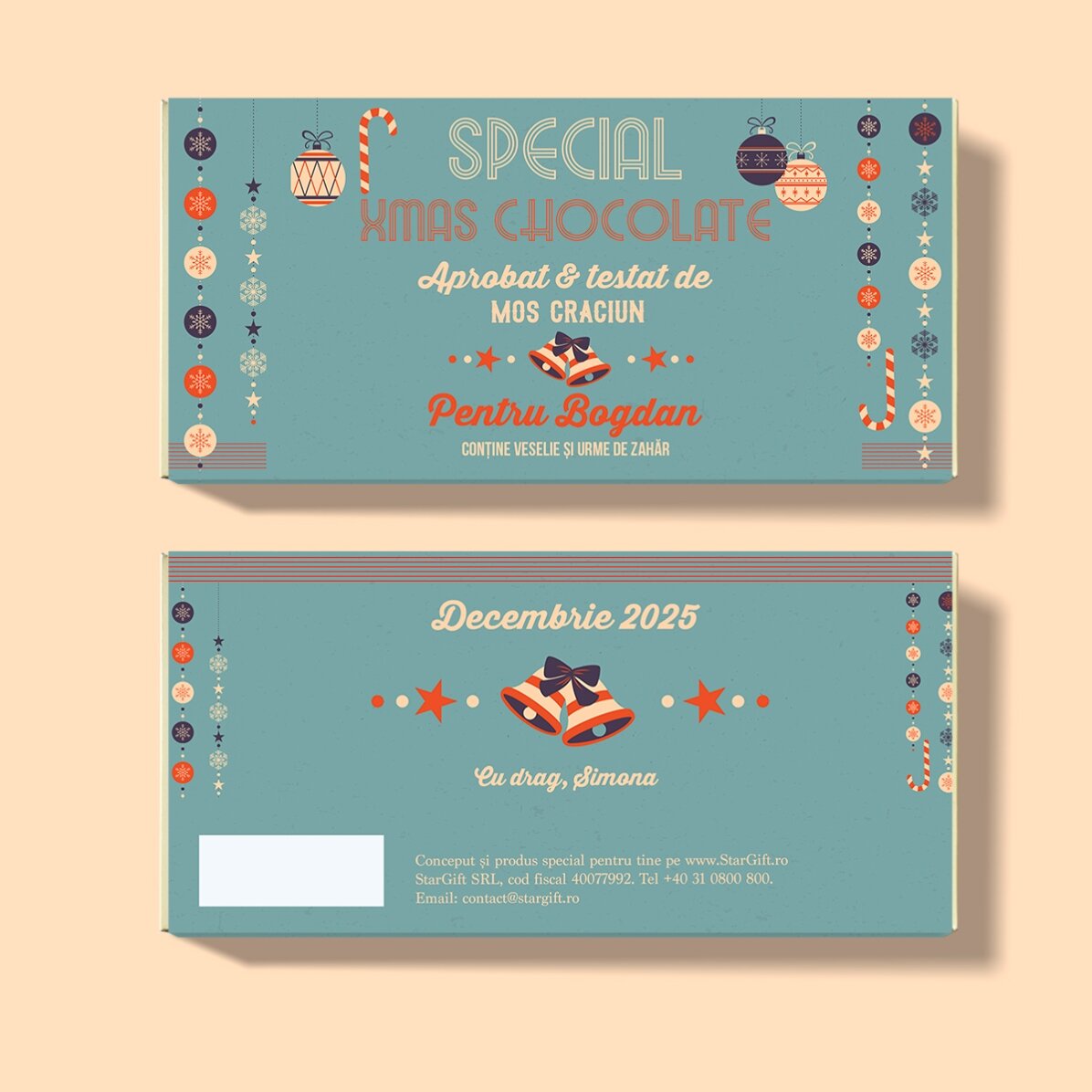 Chocolate personalizado con mensaje - Aprobado por Papá Noel