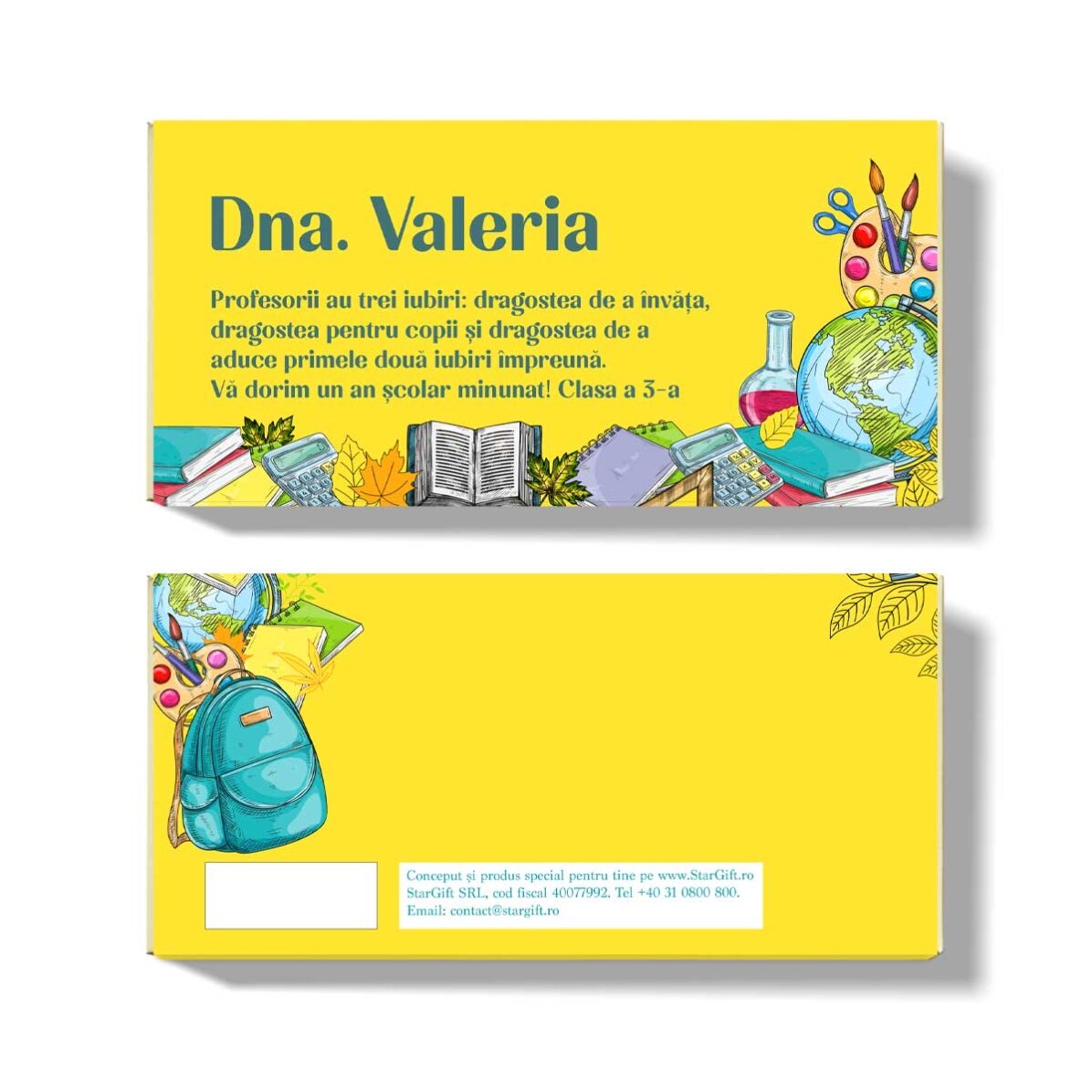 Personalised chocolate with message - Back to school