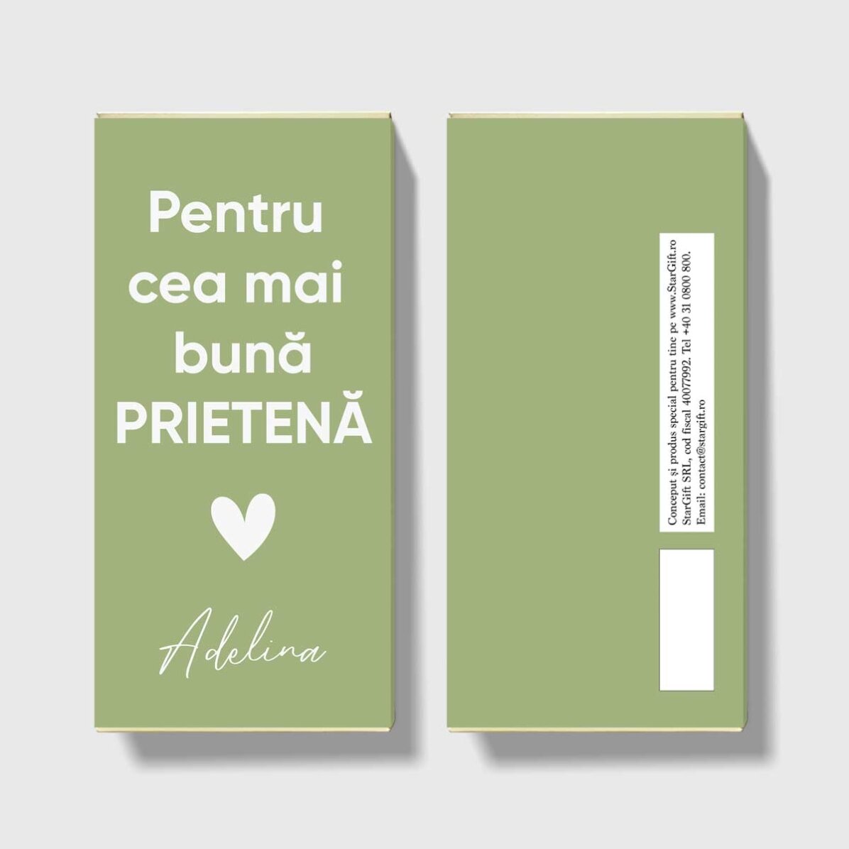 Chocolate personalizado con un mensaje de agradecimiento