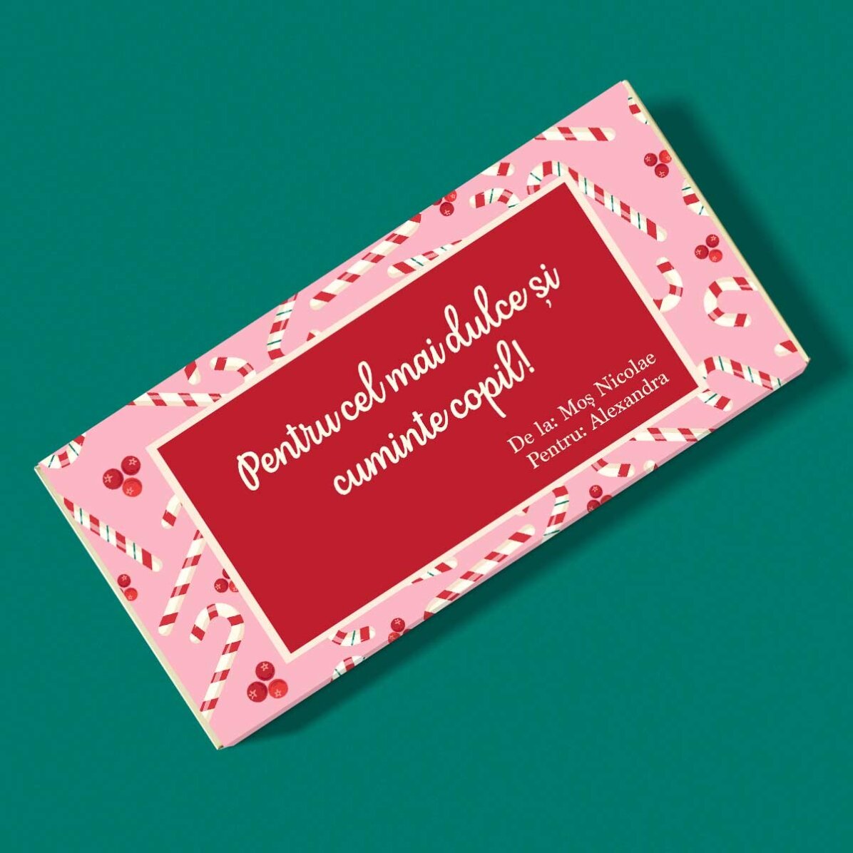 Chocolate personalizado con mensaje: de San Nicolás