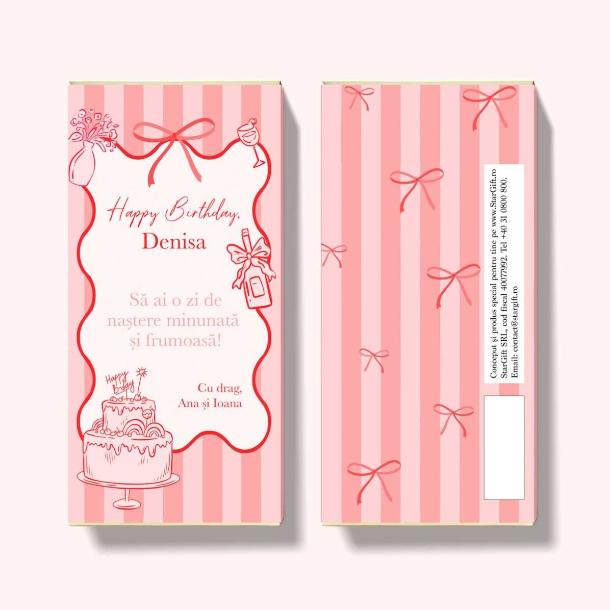 Chocolate personalizado con mensaje: ¡Feliz cumpleaños!