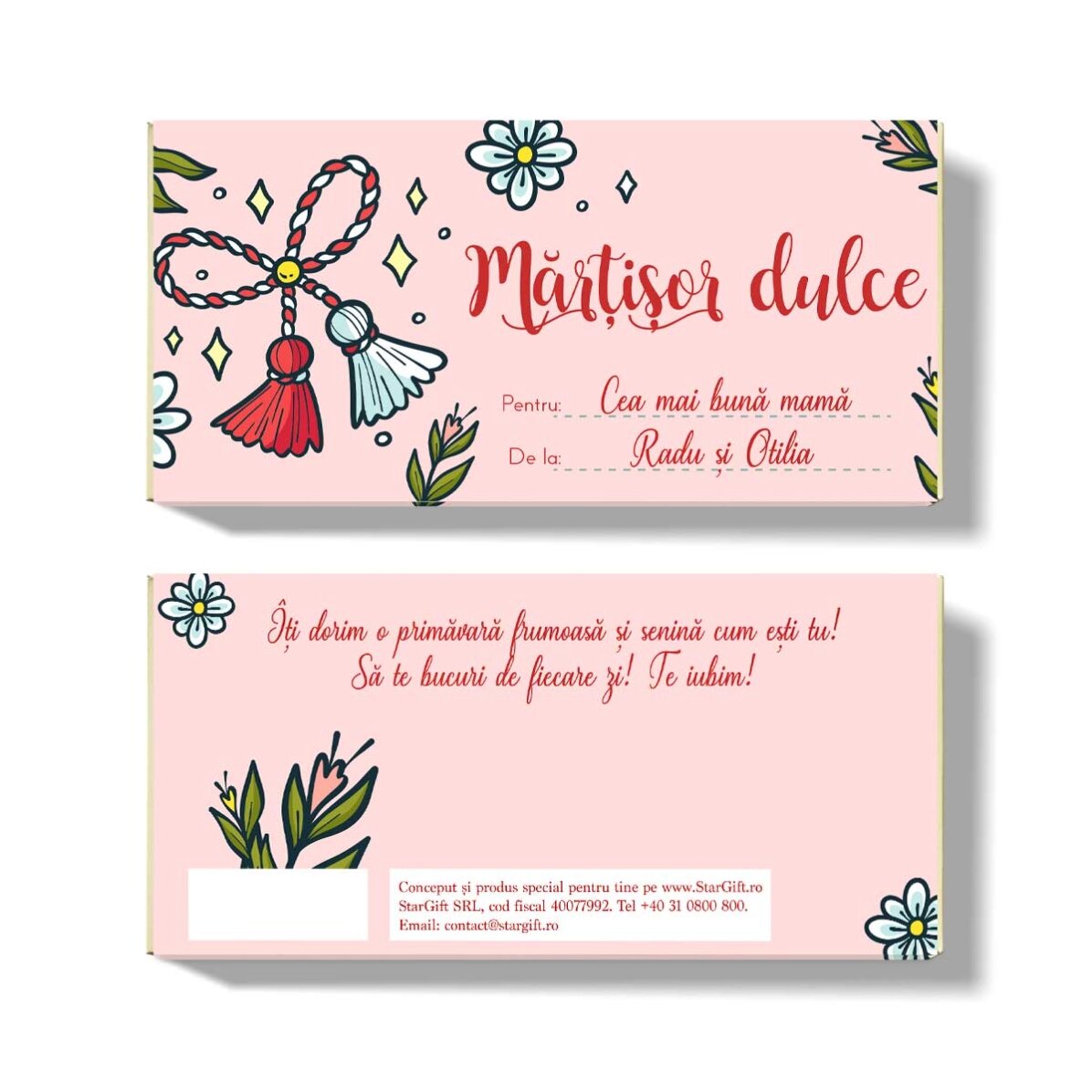 Chocolate personalizado con un mensaje dulce