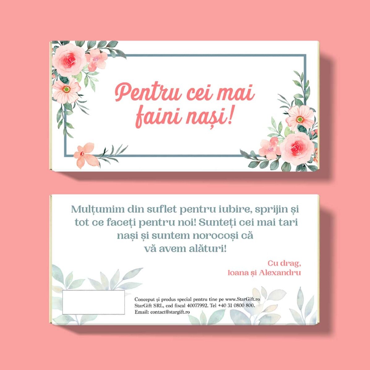 Chocolate personalizado con mensaje - Mensaje para los padrinos