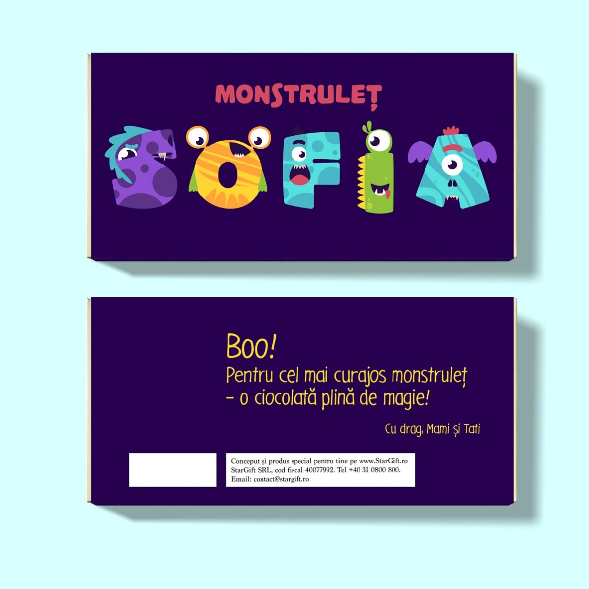 Chocolate personalizado con mensaje - Monstrulet