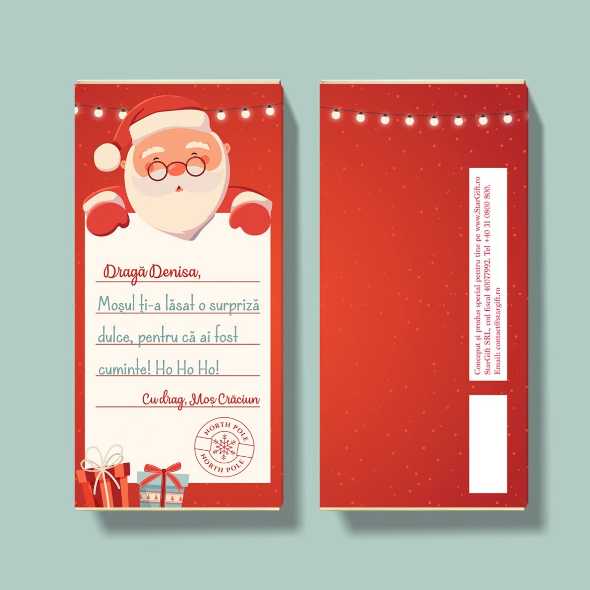 Chocolate personalizado con mensaje - Papá Noel