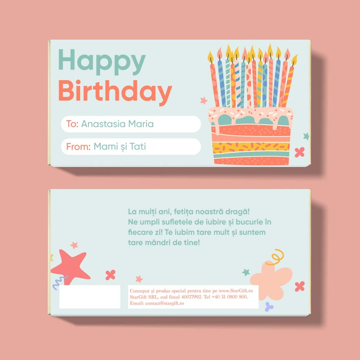 Chocolate personalizado con mensaje para niños - Cumpleaños