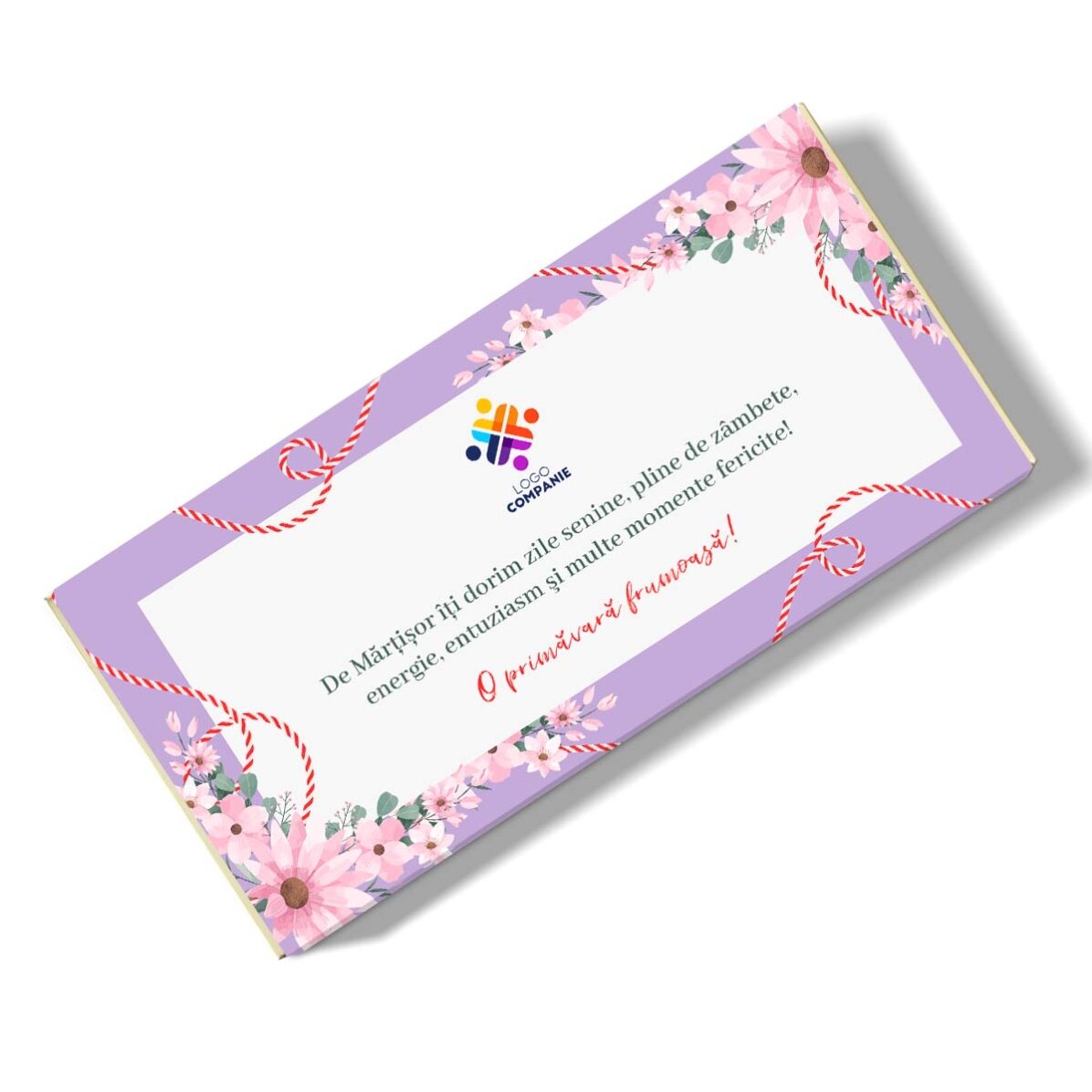 Chocolate personalizado con mensaje y logotipo