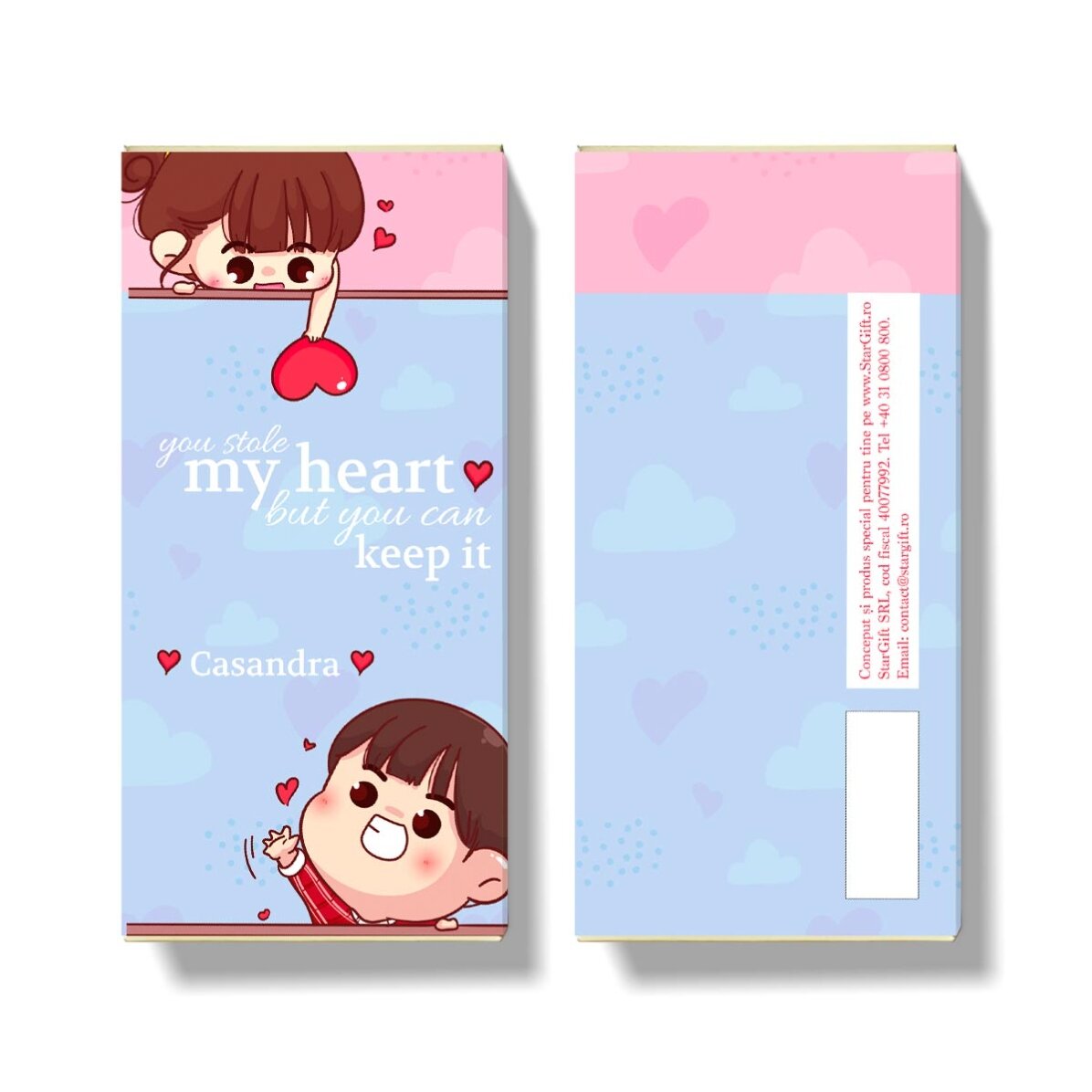 Chocolate personalizado con mensaje: «You stole my heart»
