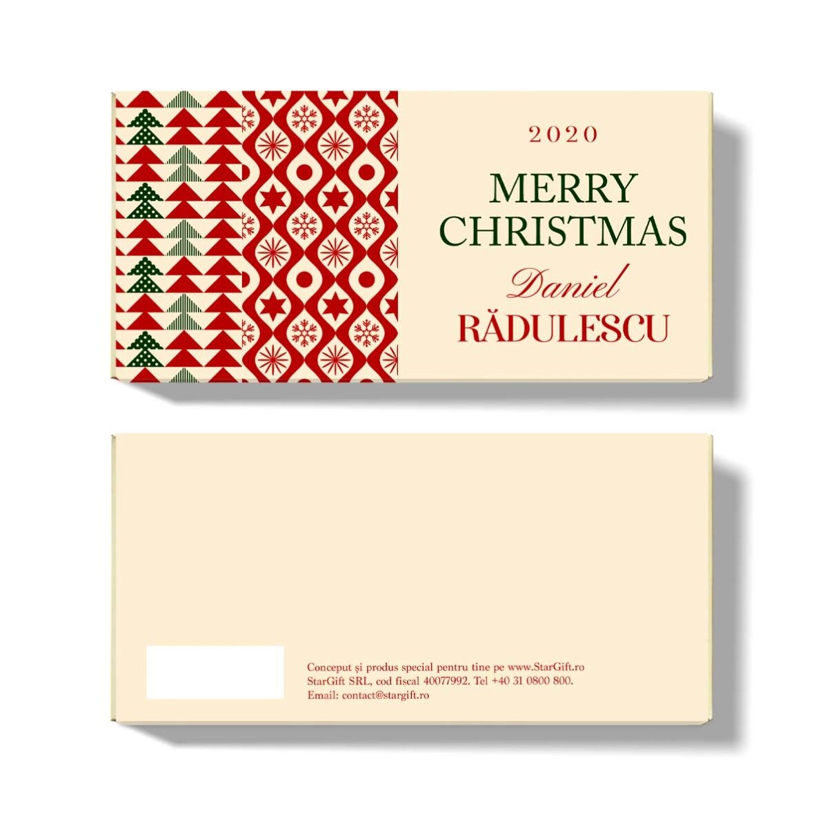 Chocolate personalizado con nombre y mensaje - Classic Christmas