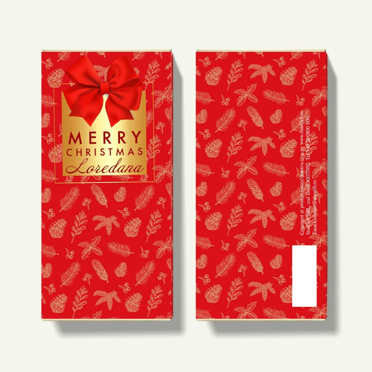 Chocolate personalizado con nombre y mensaje - Glamorous Christmas