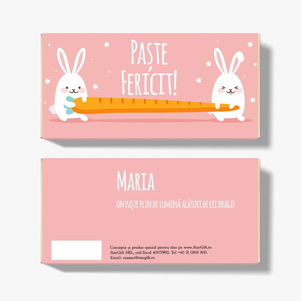 Chocolate personalizado con nombre y mensaje - Conejos