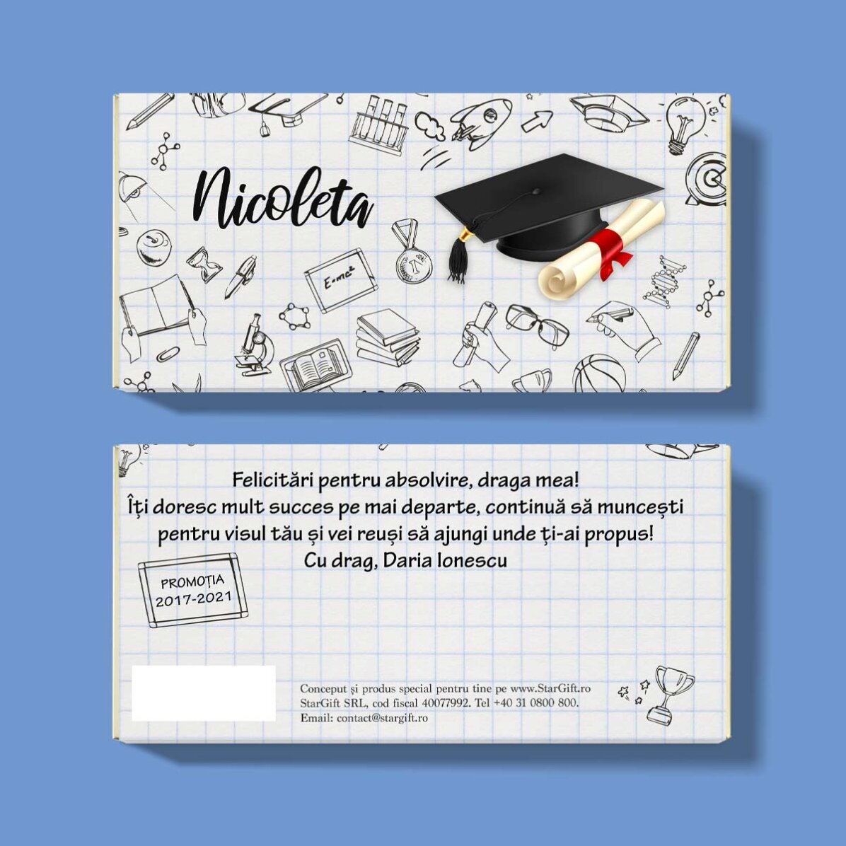 Chocolate personalizado con texto - Graduación