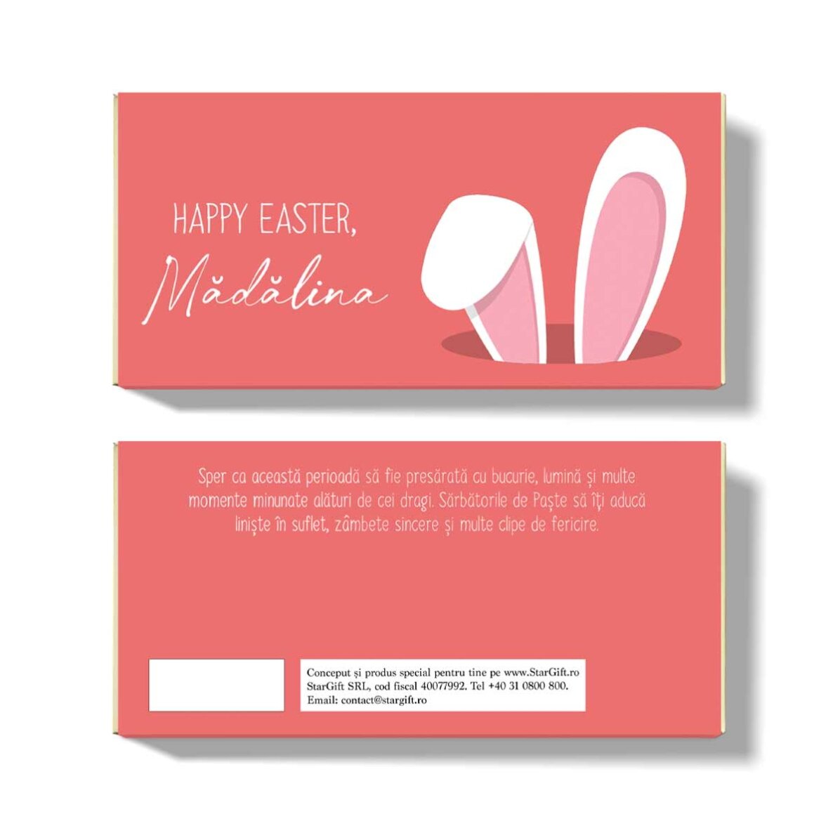 Chocolate personalizado con texto - Bunny
