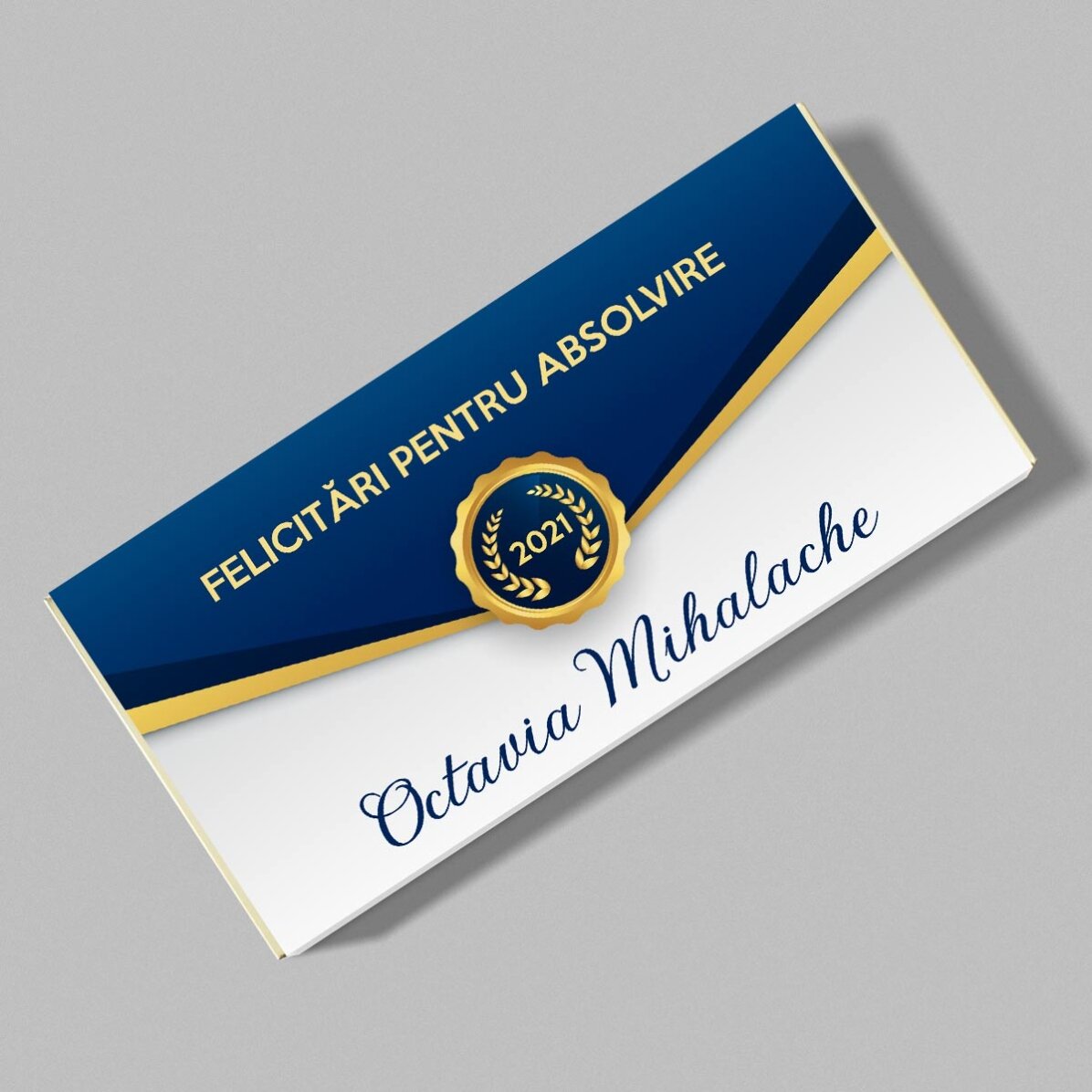 Chocolate personalizado con mensaje - Felicidades por la graduación