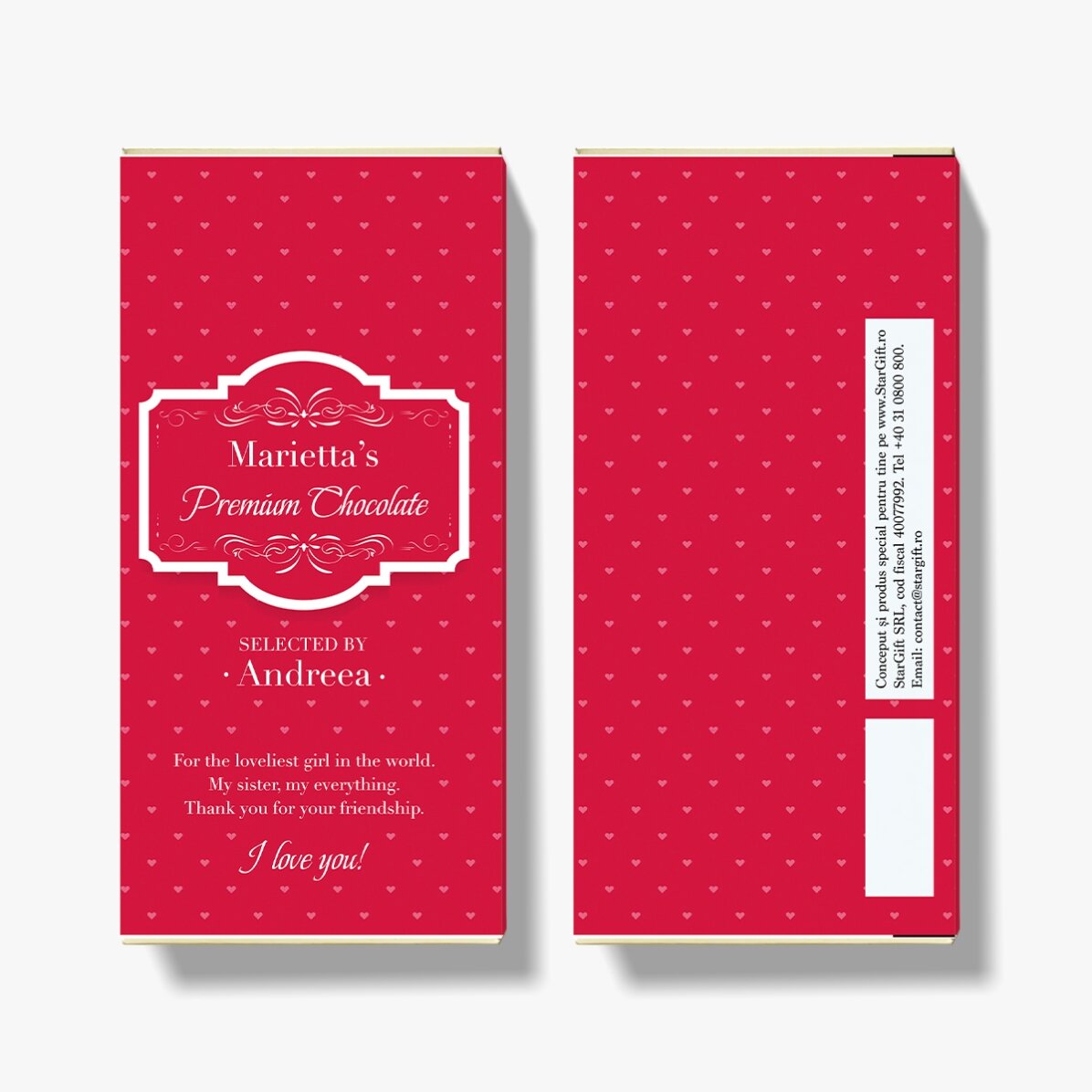 Chocolate personalizado con texto - Francés