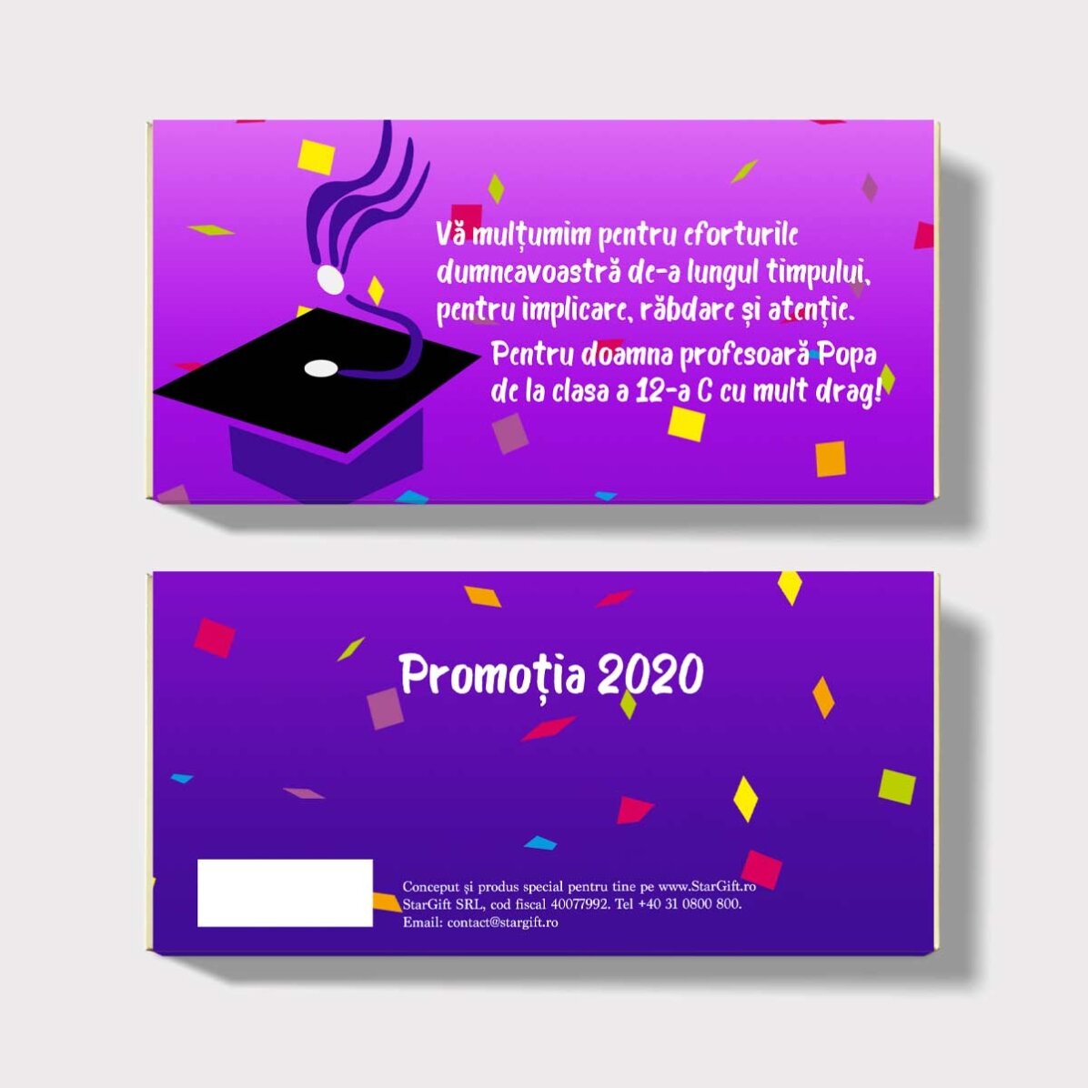 Personalised chocolate with text - Graduation