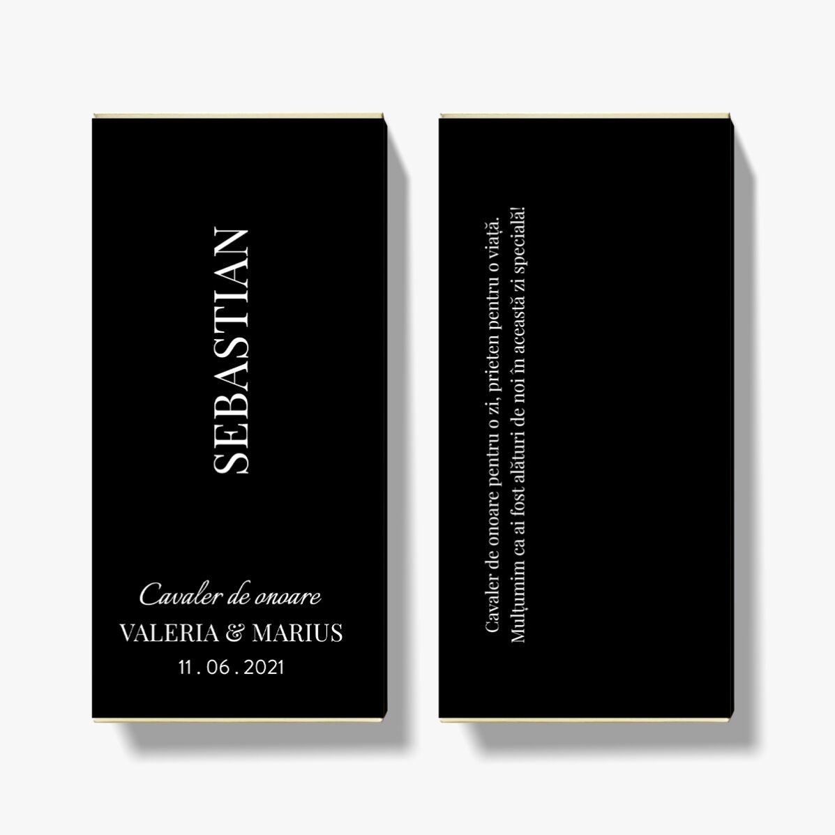 Chocolate personalizado con texto - Padrinos de boda