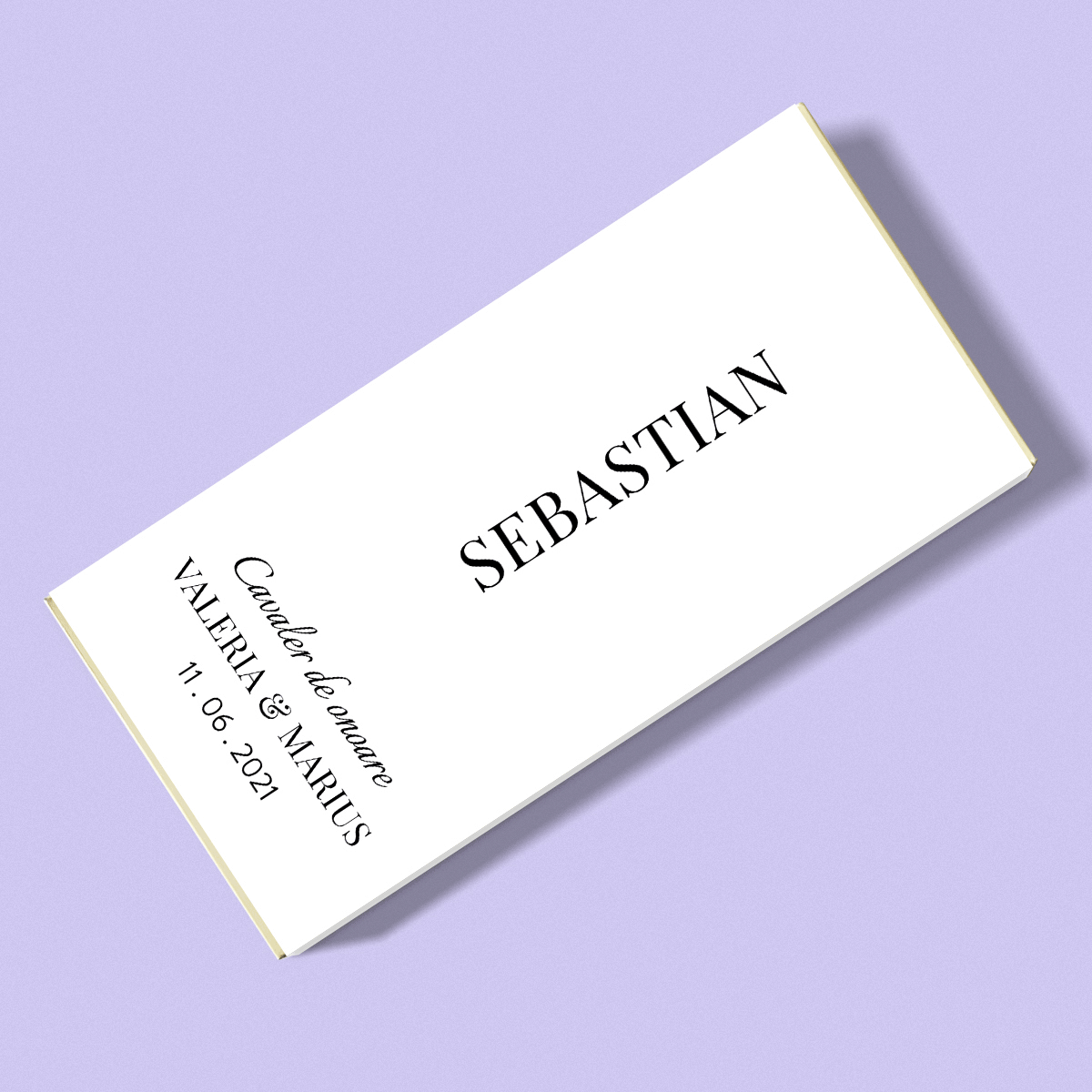 Chocolate personalizado con texto - Padrinos de boda
