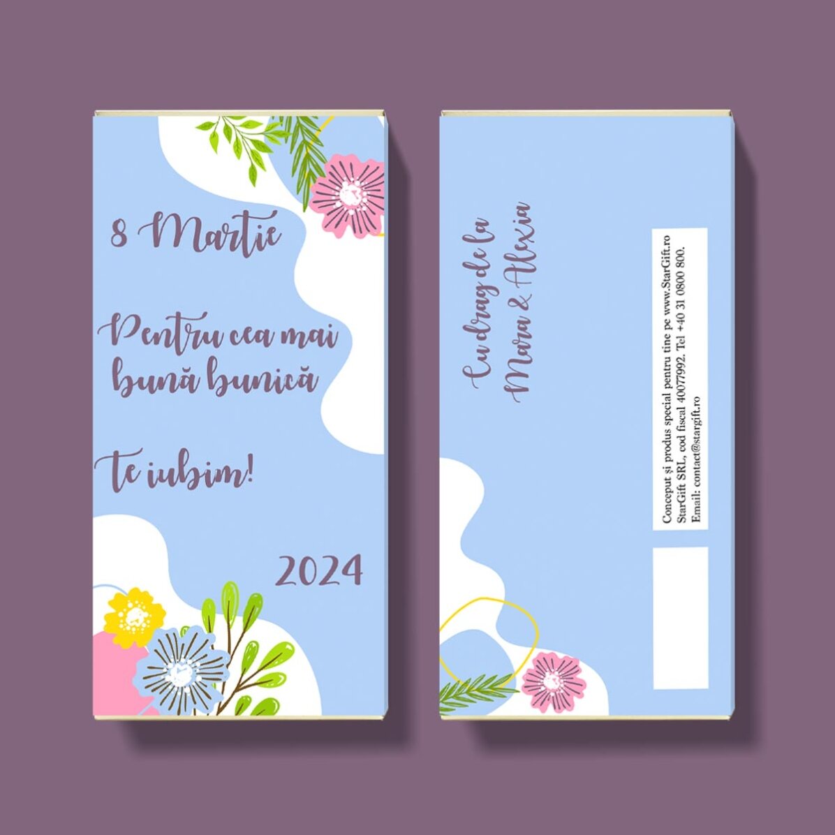 Chocolate personalizado con texto: «Happiness»