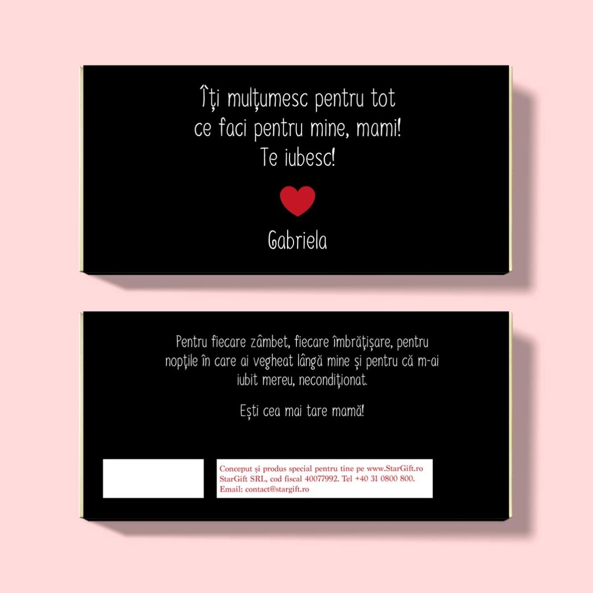 Chocolate personalizado con texto - Corazón