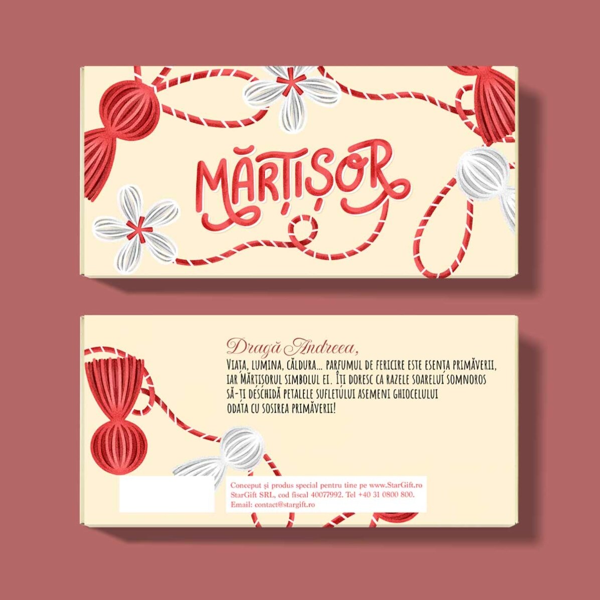 Chocolate personalizado con texto