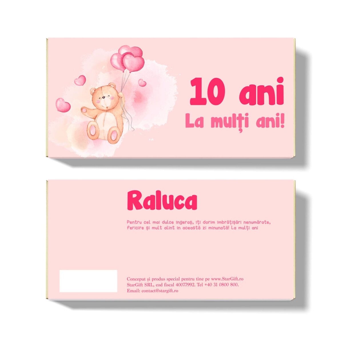 Personalised chocolate with text for children - Bear
