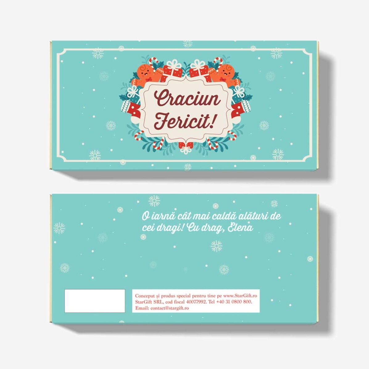 Chocolate personalizado con mensaje para Navidad - Gingerbread