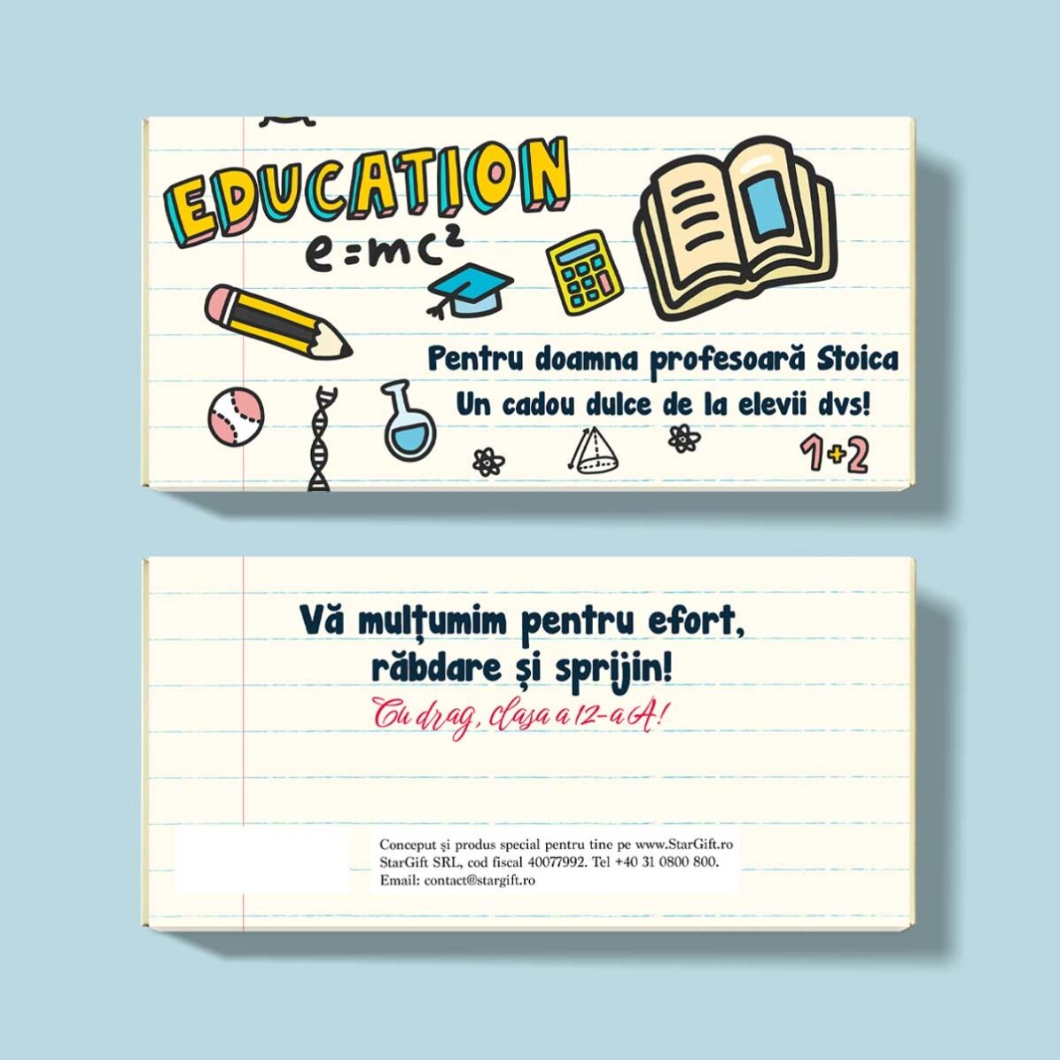 Chocolate personalizado con mensaje - Para profesores