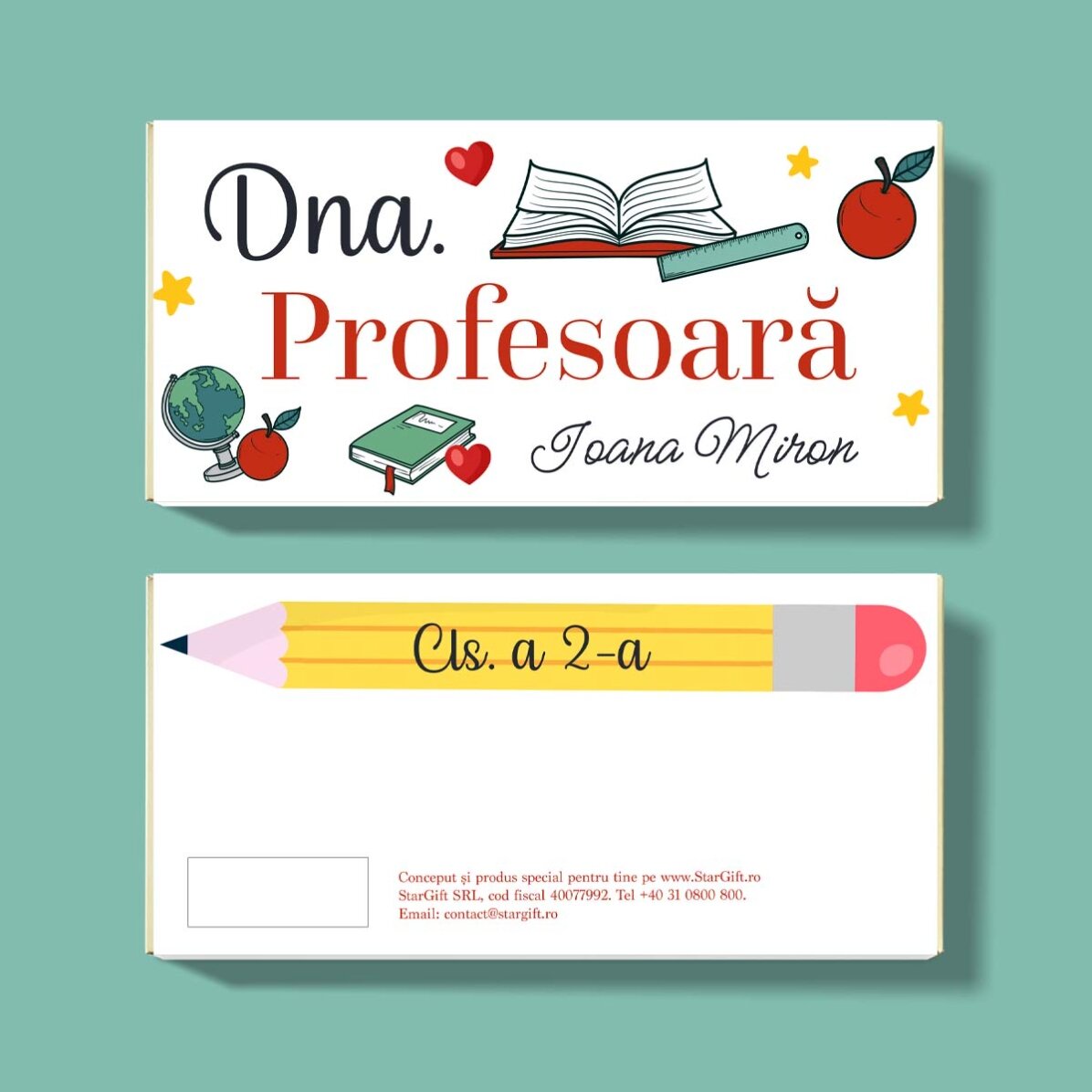 Chocolate personalizado con texto - Escuela