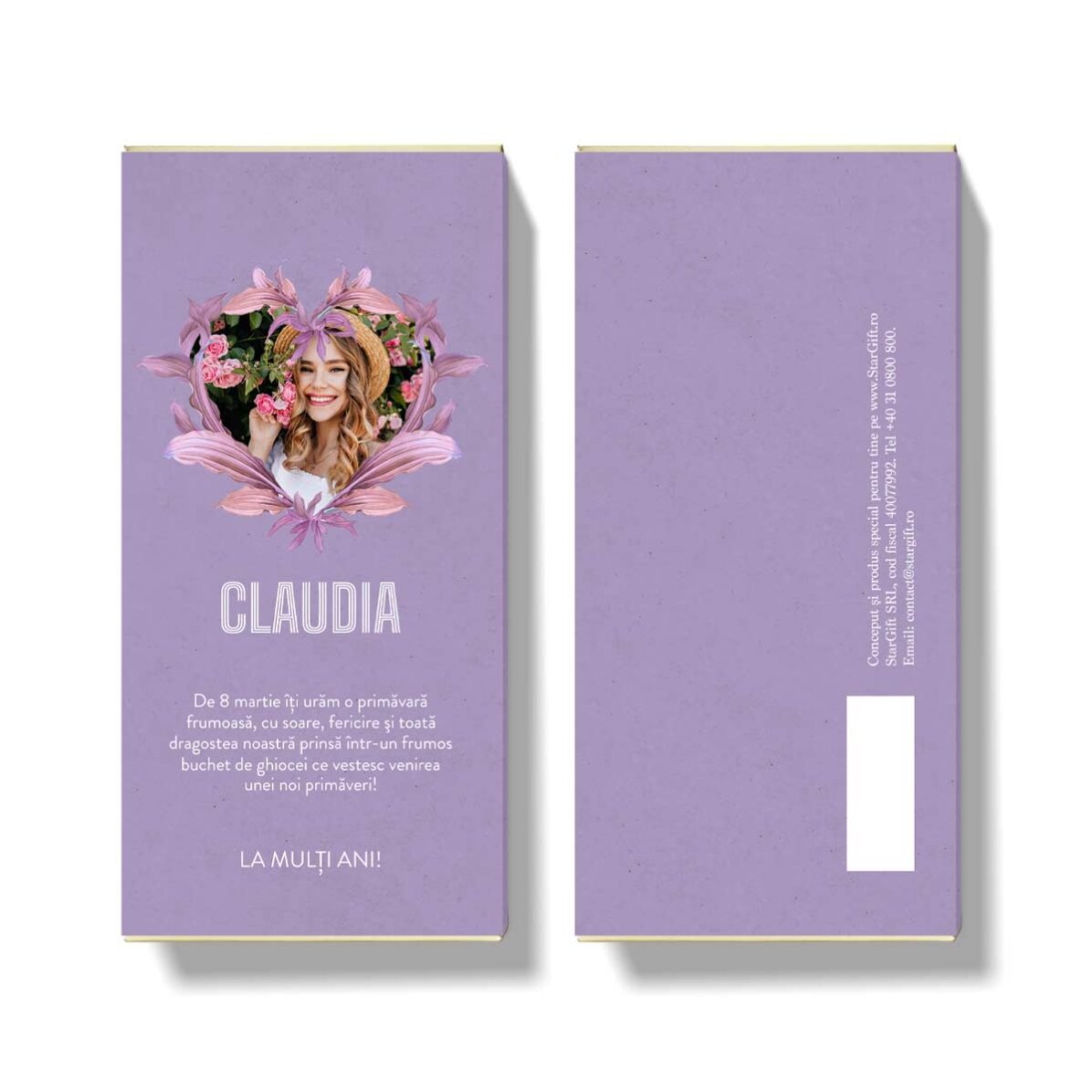 Chocolate personalizado con texto y foto - Hermosa primavera
