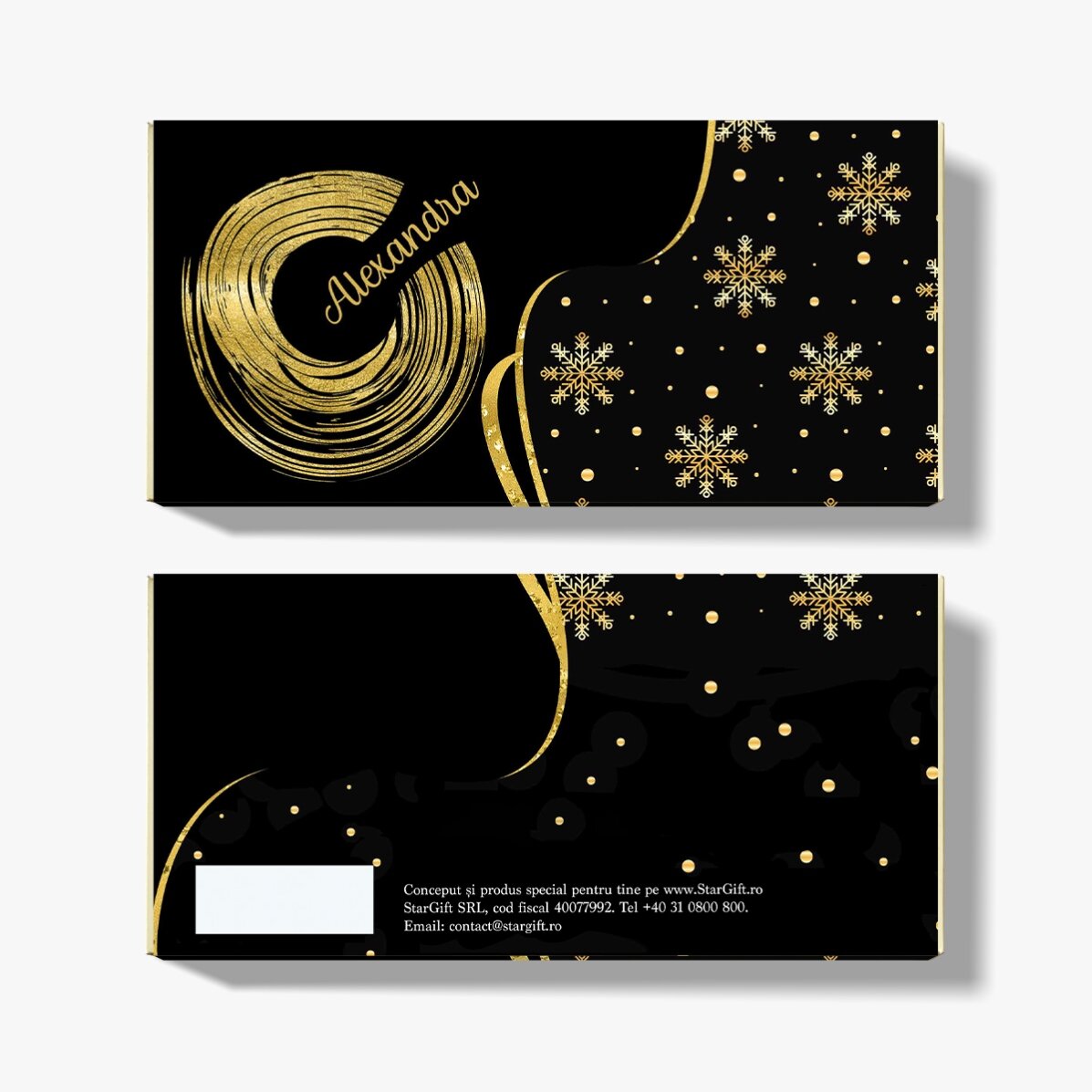 Chocolate personalizado de Navidad: copos de nieve