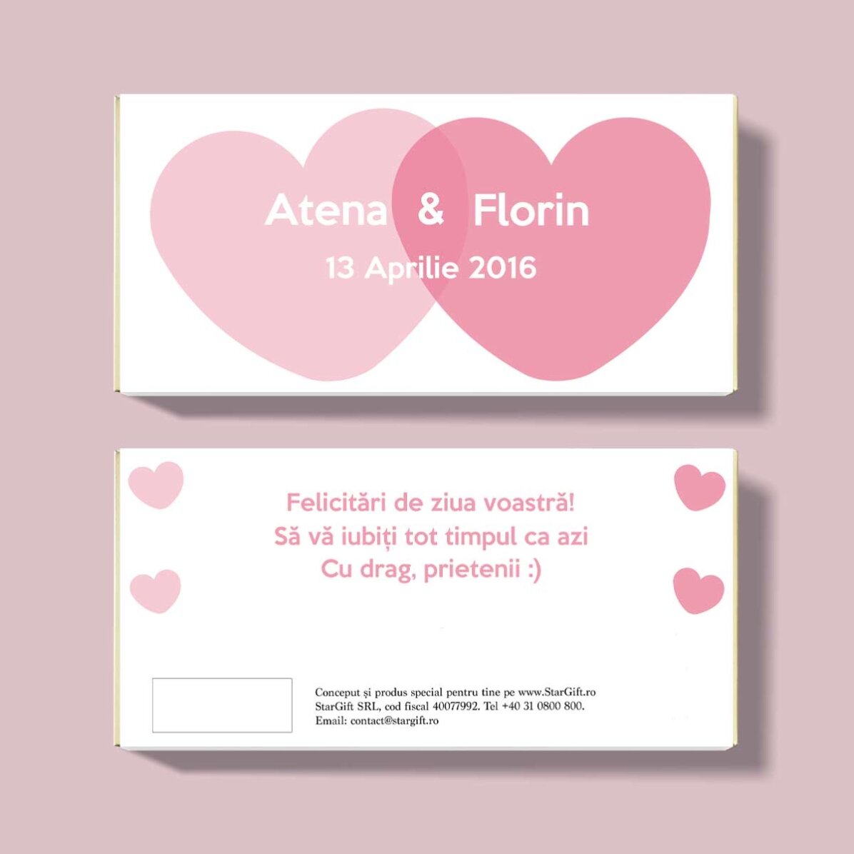 Personalised chocolate for couples
