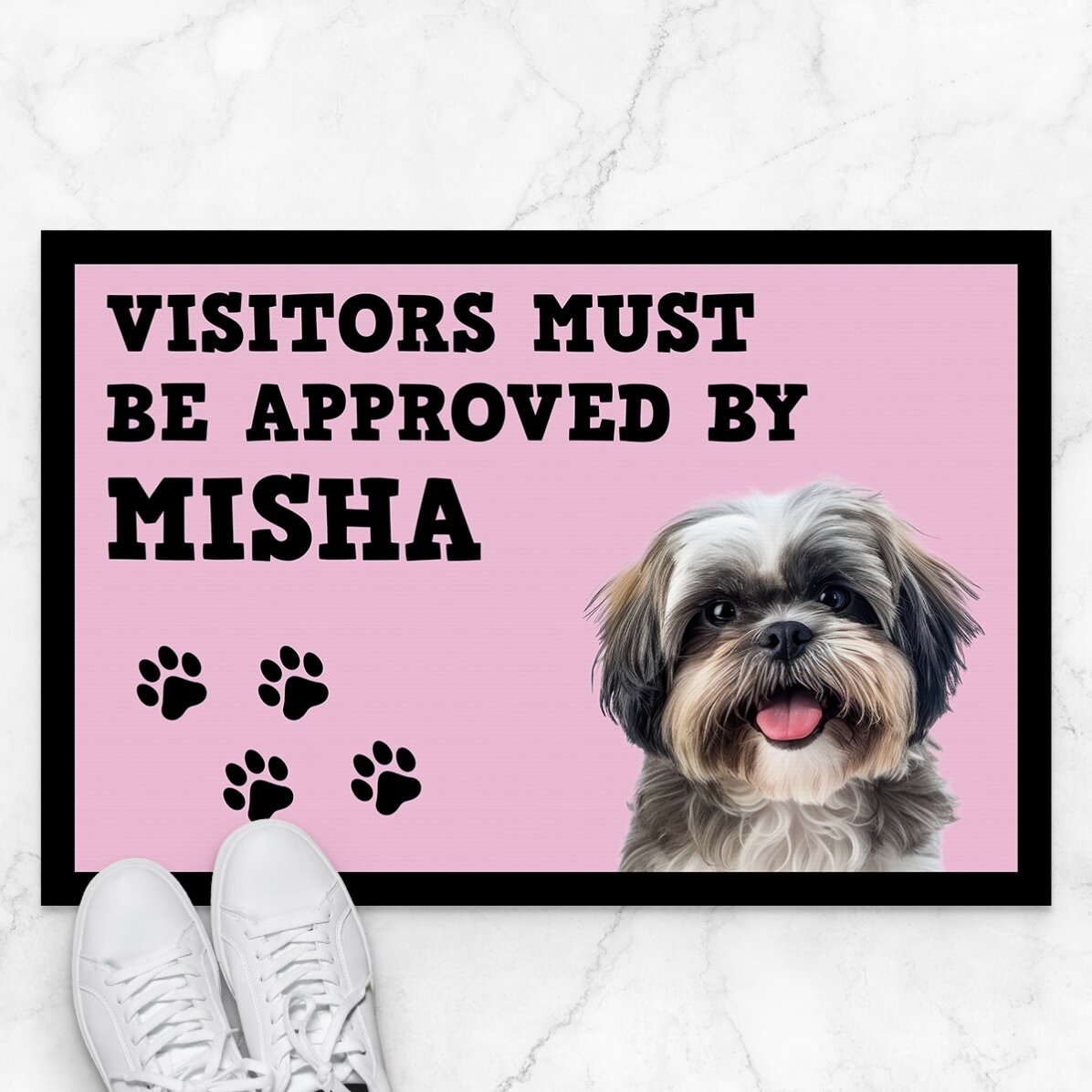 Felpudo de entrada personalizado con foto y texto - Perro