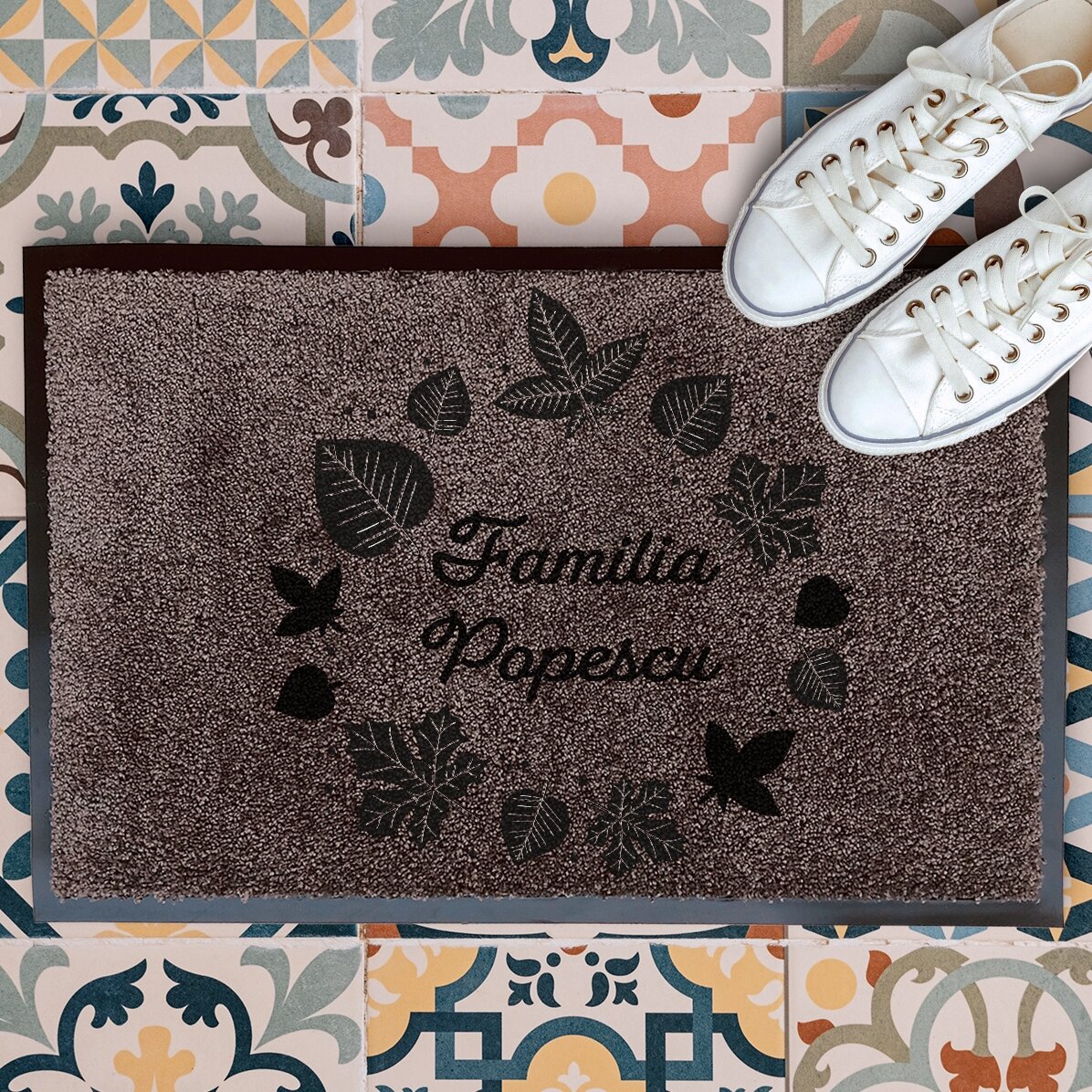 Alfombra de entrada para interior - Hojas de otoño