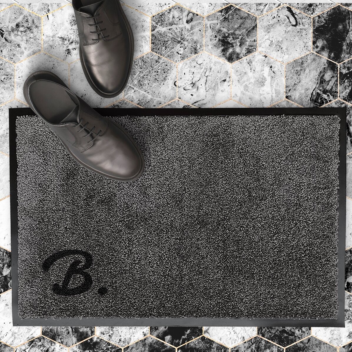 Alfombra de entrada para interior personalizada - Inicial