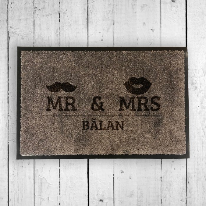 Felpa de entrada para interior personalizada - Mr & Mrs