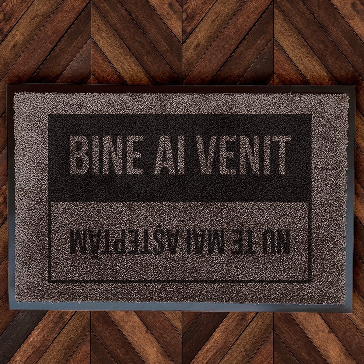Alfombra de entrada para interior personalizada - «Bienvenido», «Adiós»