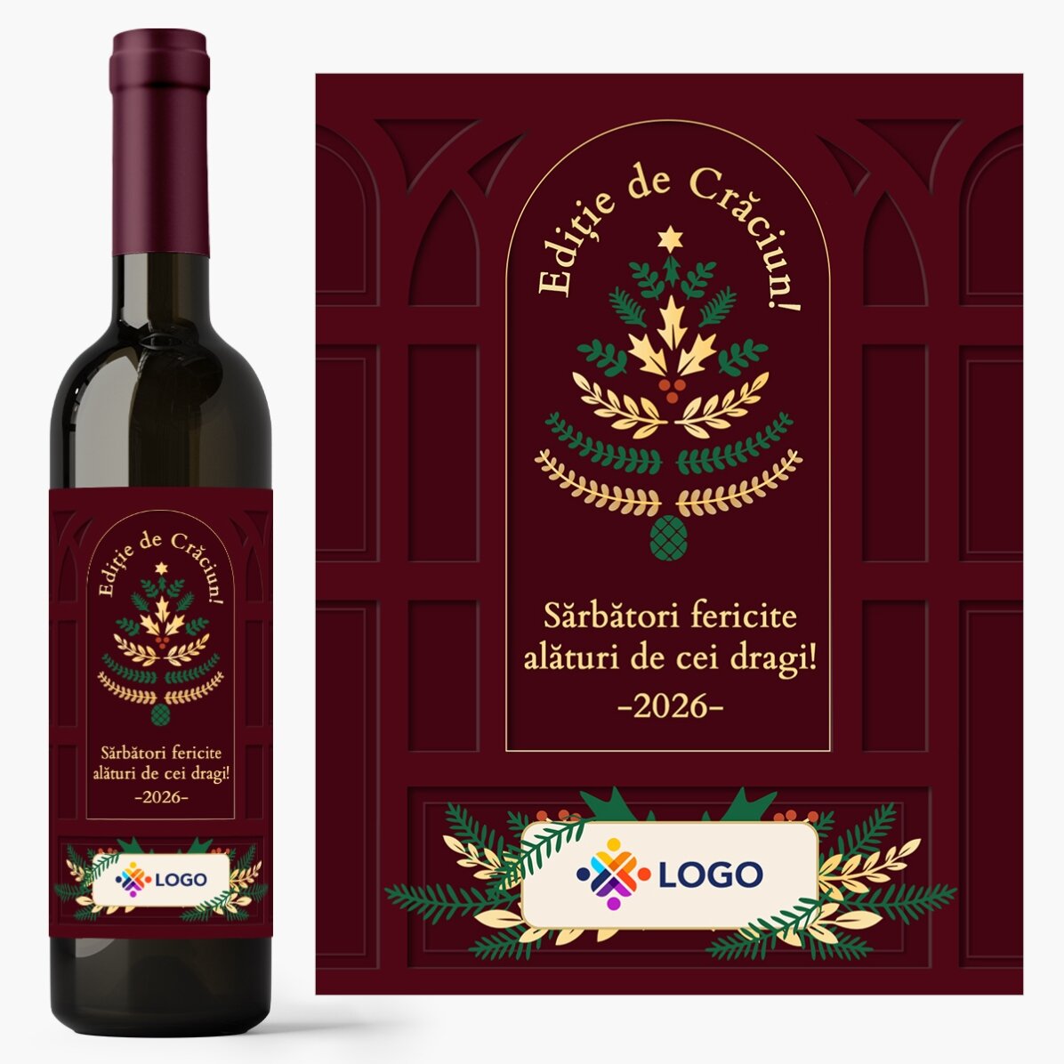Caja de regalo - Edición de Navidad con productos personalizados con logotipo y mensaje