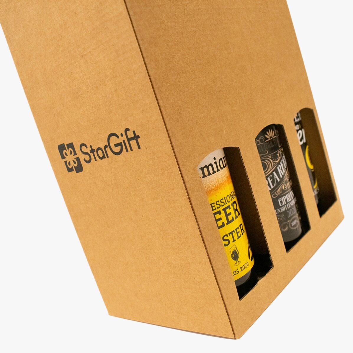 Caja / lote / estuche de regalo para 6 botellas de cerveza