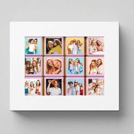 Caja de regalo con 12 minichocolates personalizados con fotos