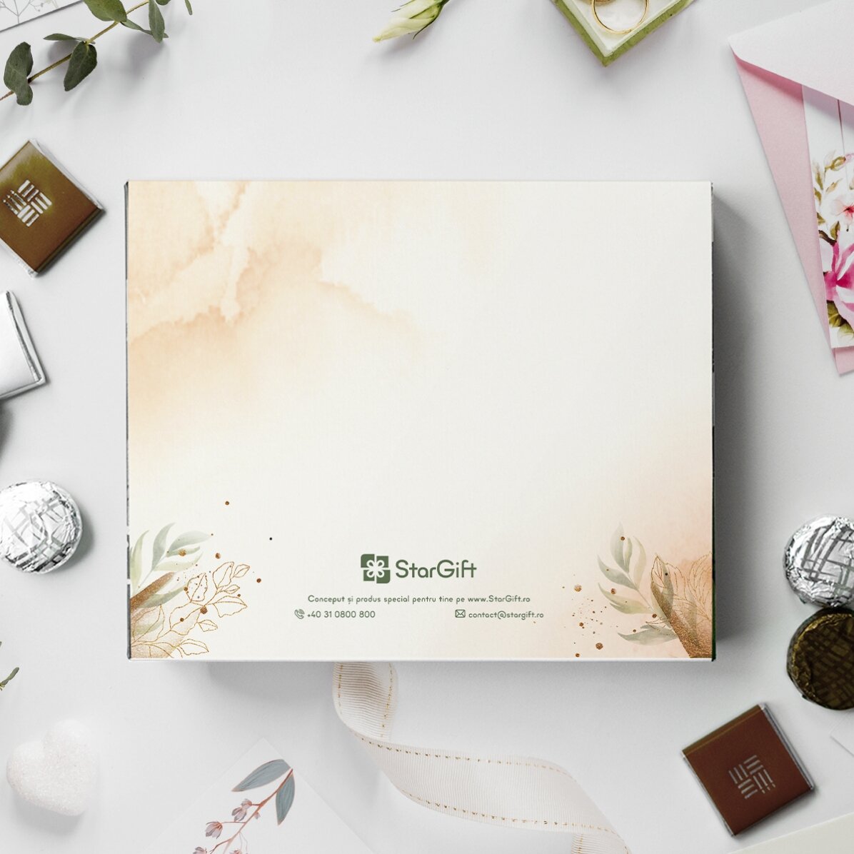 Caja de bombones personalizada con un mensaje de boda