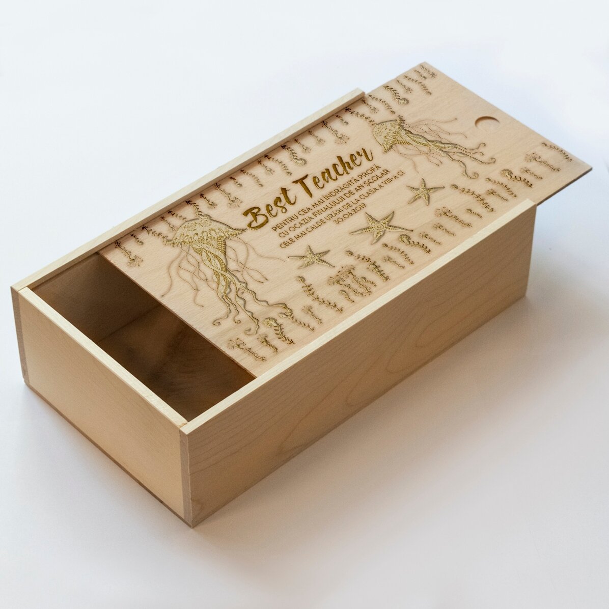 Caja de regalo personalizada de madera con mensaje - Best...