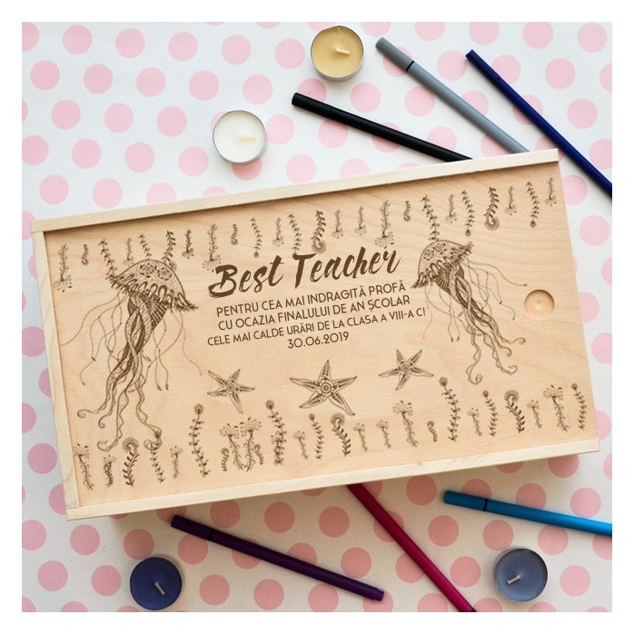 Caja de regalo personalizada de madera con mensaje - Best...