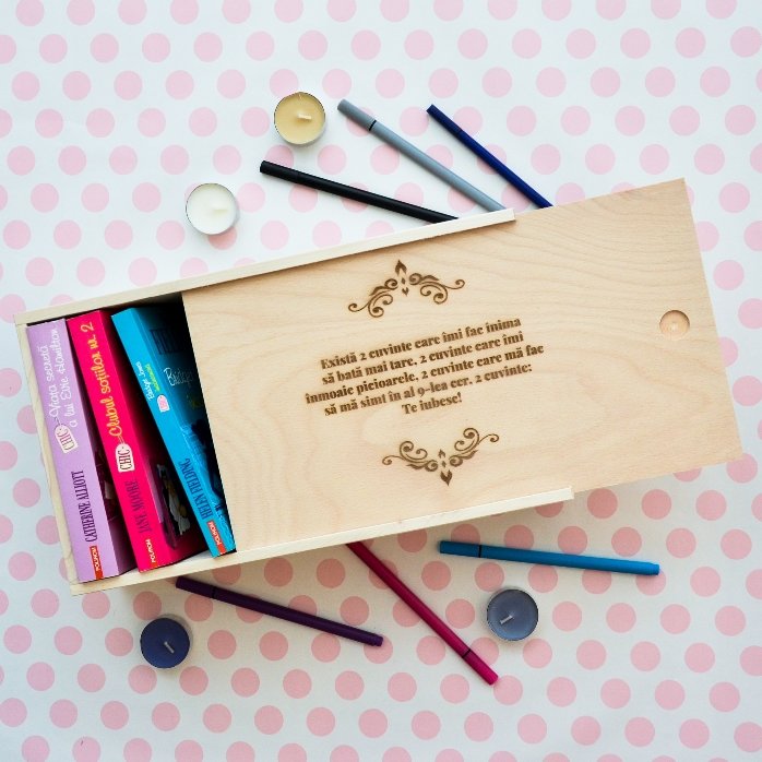Caja de regalo personalizada de madera con mensaje