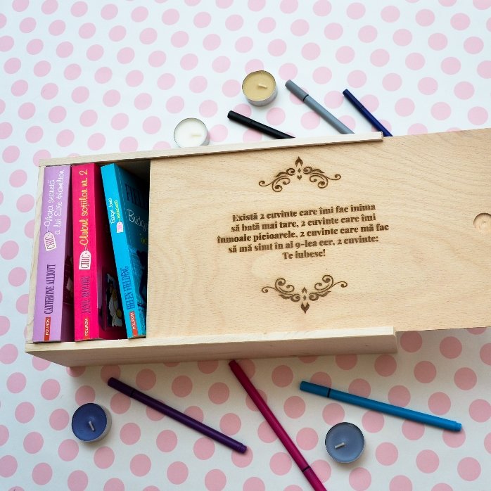 Caja de regalo personalizada de madera con mensaje