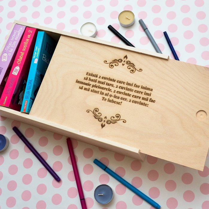 Caja de regalo personalizada de madera con mensaje