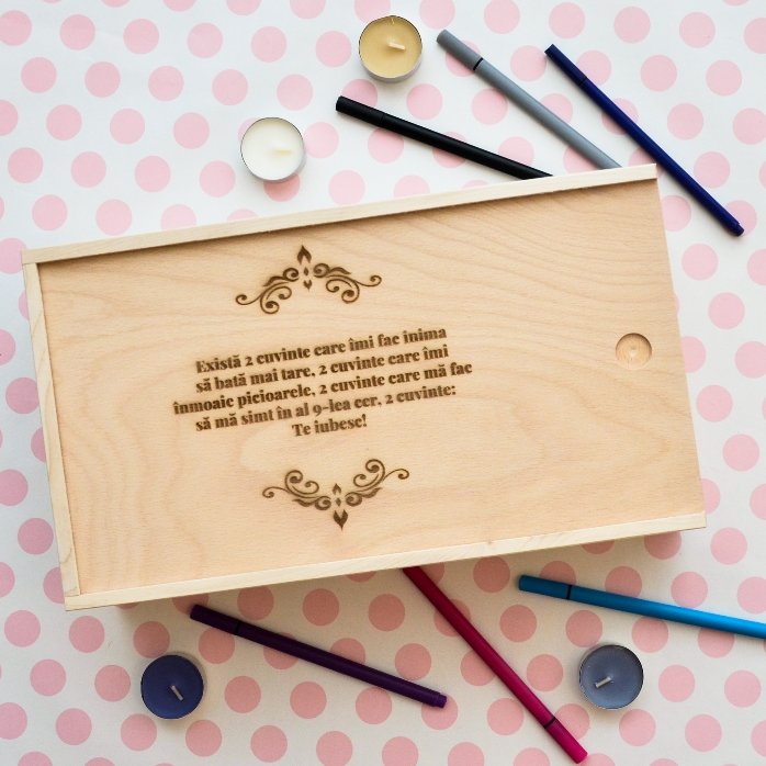 Caja de regalo personalizada de madera con mensaje