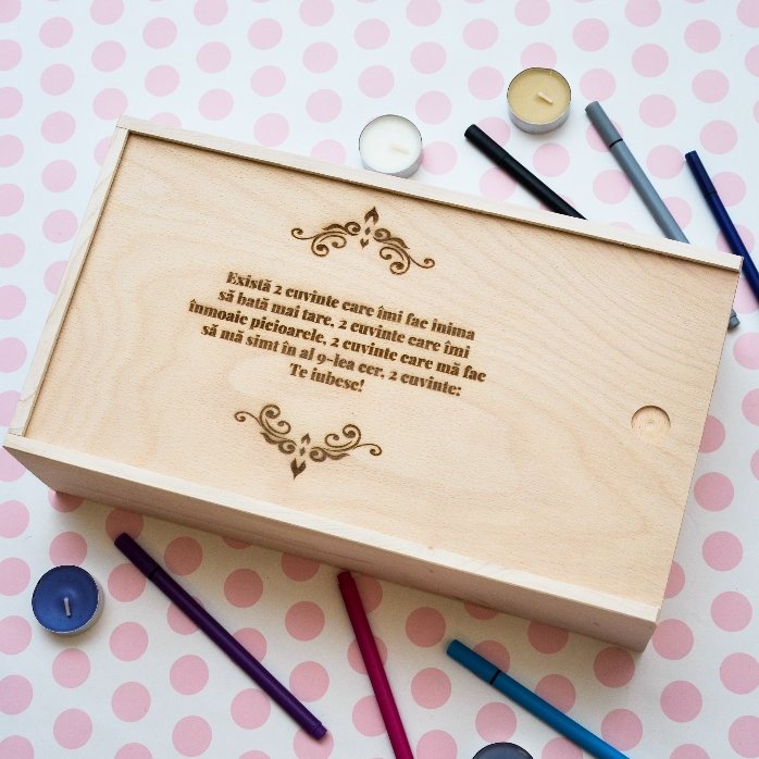 Caja de regalo personalizada de madera con mensaje